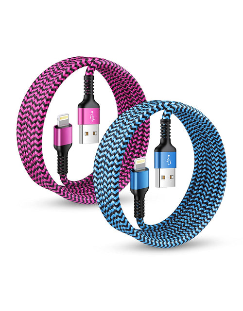 Load image into Gallery viewer, Rapid Charging Iphone Cable, Apple MFI Certified Extension Charging USB Wire, Long Braided Data Sync Transfer Power Line for Iphone 14 13 12 11 Pro Max/10/Xs/Xr/Se, USB to Lightning Cord 10FT | 2Pcs
