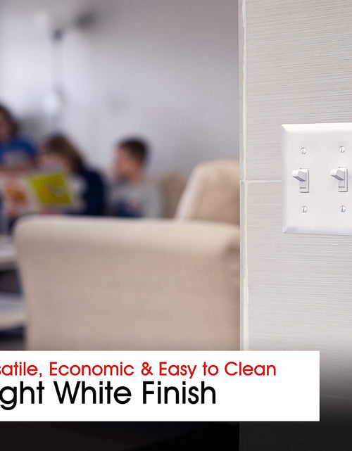 Load image into Gallery viewer, Double Oversized Wall Plate Cover, 2 Gang, Unbreakable Faceplate, X 4.9”, Screws Included, White,  Toggle Switch Wallplate, 1 Pack
