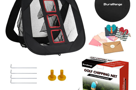 Pop-Up Golf Chipping Net Set - Foldable Training Kit with 2 Hitting Mats, 6 Practice Balls, 6 Foam Balls - Ultimate Golf Gift & Target Chipping Aids