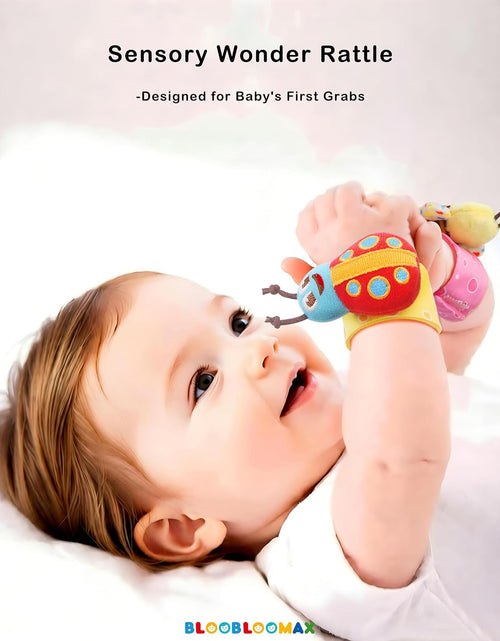 Load image into Gallery viewer, Wrist Rattle Socks and Foot Finder Set, Infant Girl Boy Toys for Babies 0-36 Months, Newborn Hand &amp; Foot Toys for 0 to 3 Years, Baby Shower Gifts Set Easter Basket Stuffer
