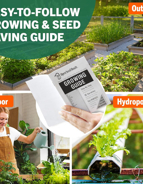 Load image into Gallery viewer, 15,000 Non GMO Heirloom Vegetable Seeds for Planting Vegetables and Fruits (32 Variety Pack) - Gardening Seed Starter Kit, Survival Gear Food, Gardening Gifts, Prepper Supplies
