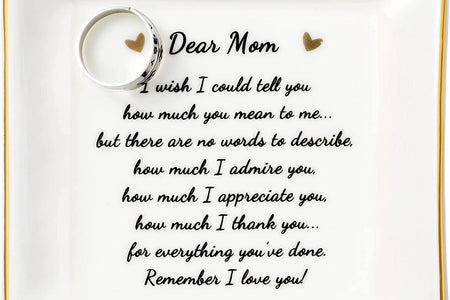 Gifts for Mom Birthday Unique from Daughter Ring Trinket Dish Tray Jewelry Ring Holder Mother'S Day Thanksgiving Day Christmas Gifts for Mama Mother