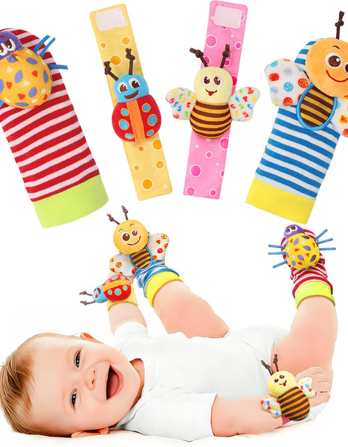 Load image into Gallery viewer, Wrist Rattle Socks and Foot Finder Set, Infant Girl Boy Toys for Babies 0-36 Months, Newborn Hand &amp; Foot Toys for 0 to 3 Years, Baby Shower Gifts Set Easter Basket Stuffer
