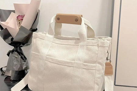 Large Capacity with Removable Bottom Canvas Tote Bag