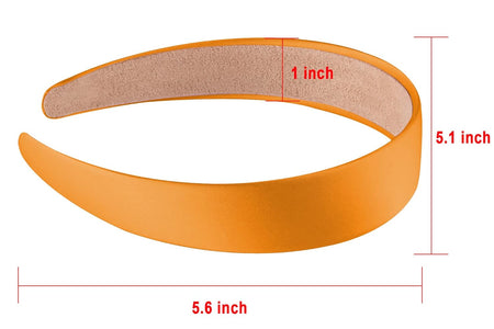 16 Pieces Colorful Satin Hair Accessories - 1 Inch Plastic Covered Headbands for Women and Girls