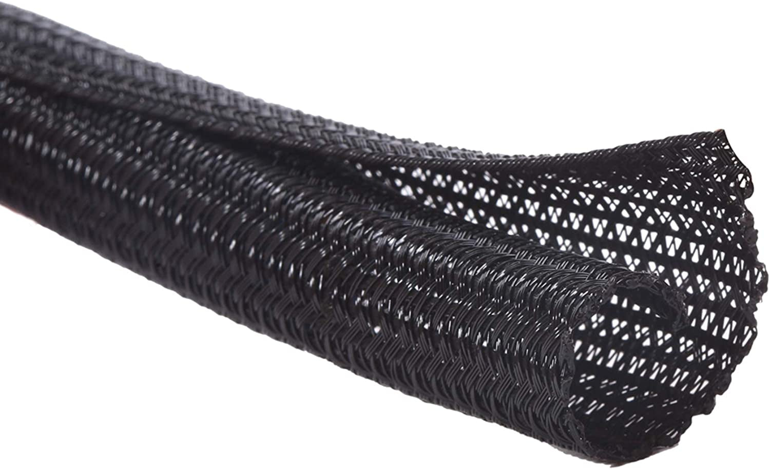 10Ft - 3/4 Inch Cord Protector Wire Loom Tubing Cable Sleeve Split Sleeving for USB Cable Power Cord Audio Video Cable – Protect Cat from Chewing Cords - Black